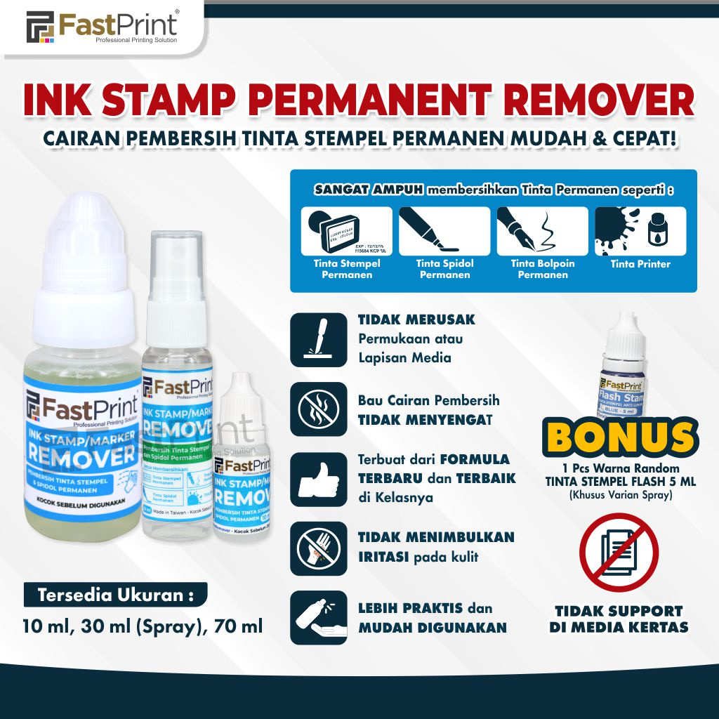 

✨MAEGANHEMARKET✨ Fast Print Cairan Pembersih Penghapus Tinta Permanen