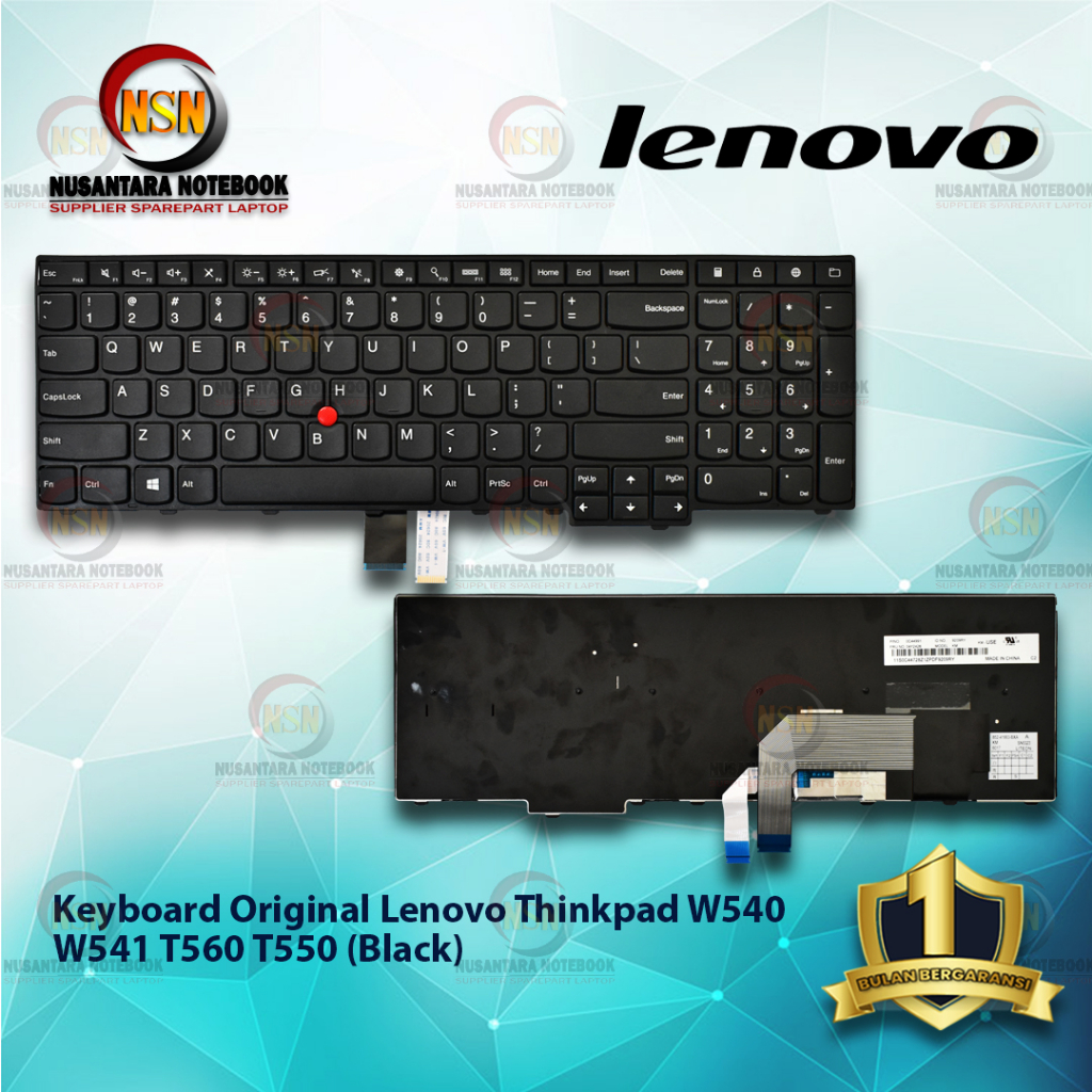 Keyboard Laptop Original Lenovo Thinkpad W540 W541 T560 (Black)