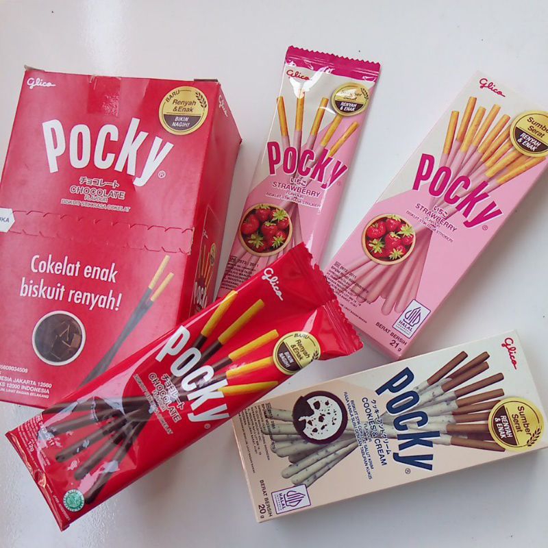 

GLICO POCKY MINI HALF 22G SACHET 12 GRAM COKLAT STRAWBERRY CHOCOLATE COOKIES CREAM MAKANAN RINGAN CEMILAN ANAK GROSIR MURAH KILOAN 22 21 12GR GR