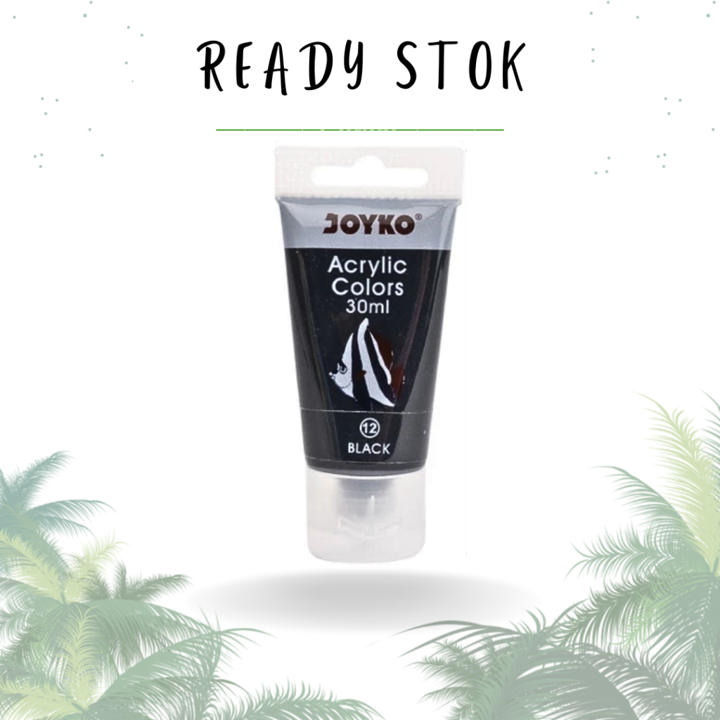 CAT AKRILIK/ACRYLIC COLOR/CAT AKRILIK JOYKO/AKRILIK HITAM/ACRYLIC COLOR 30ML BLACK(PCS)