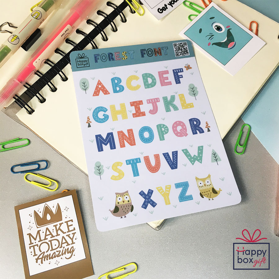 

26Pcs STICKER STIKER PACK AESTHETIC ALPHABET FOREST FONT JOURNAL DECOR LAPTOP