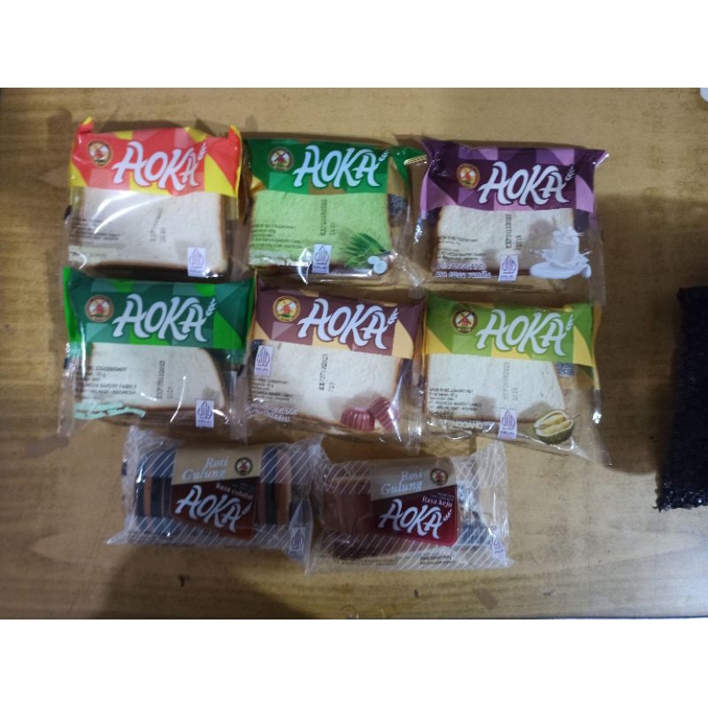 

Roti Aoka Coklat / Gulung Coklat / Keju / Durian / Susu / Nanas