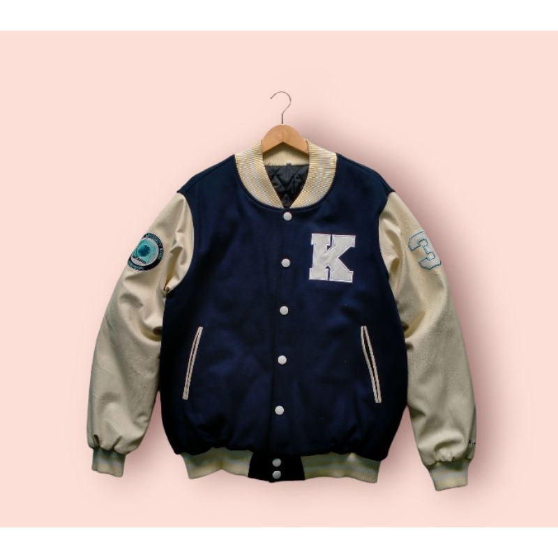 Konkuk University Varsity Leather Woll Jacket