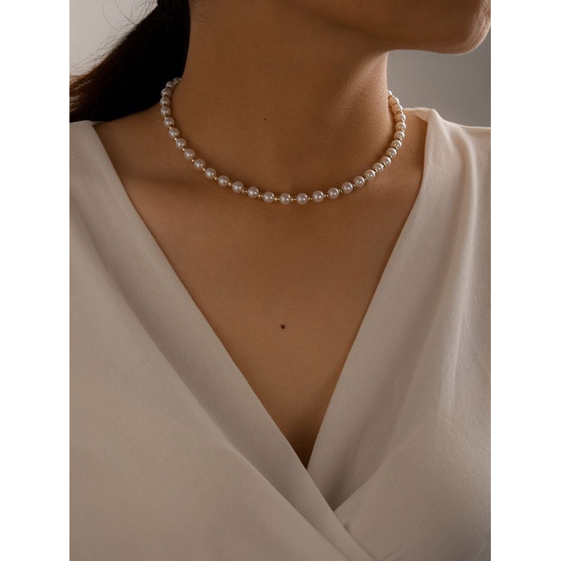 Kalung Mutiara Air tawar ukuran 3mm