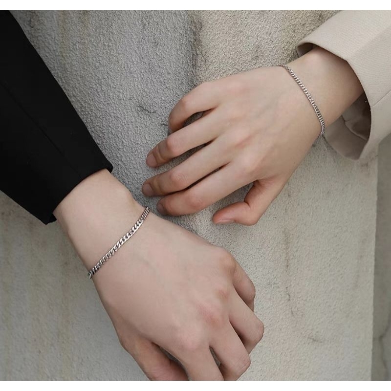 GELANG RANTAI PRIA TITANIUM STAINLEES STEEL PIPIH RAPAT/ MEN CHAINS  BRACELET