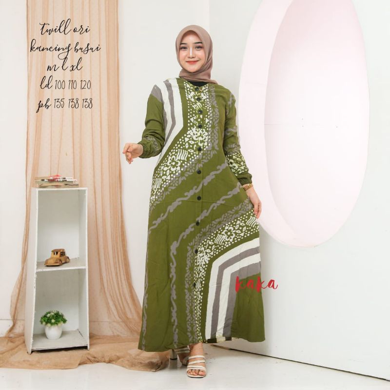 Gamis Twill Ori (Hijau)