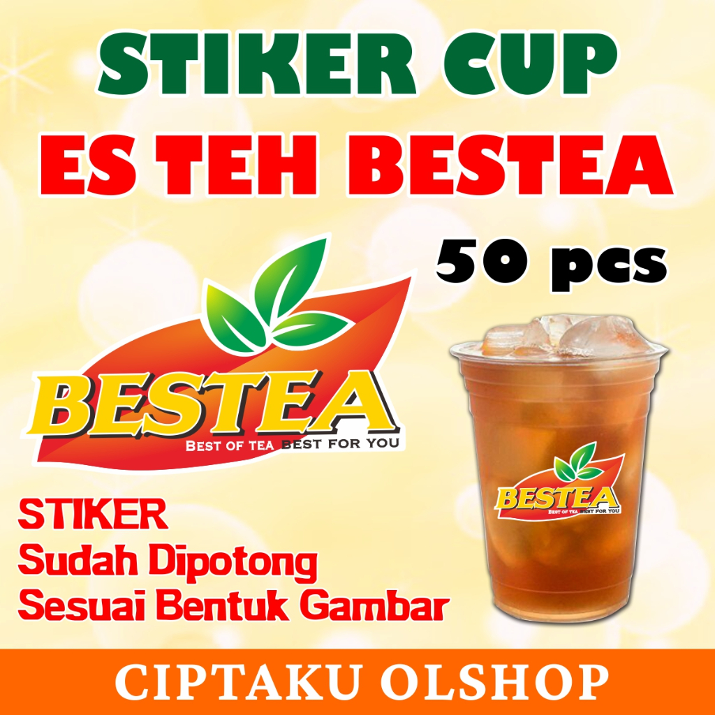 

stiker nama label cup minuman es teh Bestea