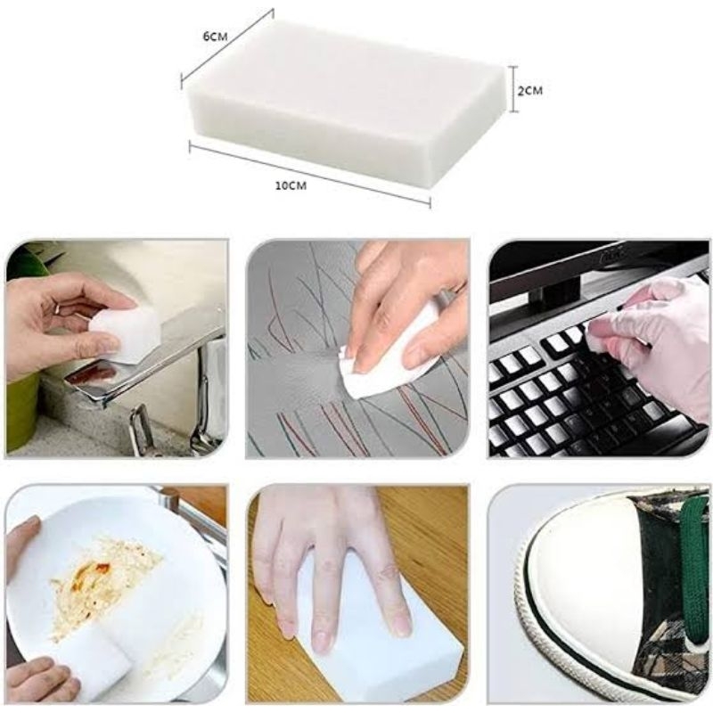 spons ajaib magic sponge rub eraser pembersih serbaguna tembok/tas/baju/sepatu/pintu rumah/alat dapu