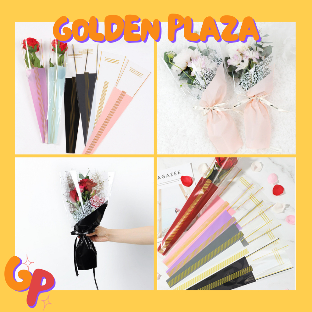 

Flower Wrapping Mini Single Rose Plastik Warna / Plastik Bunga Satuan Warna KB6147 6159