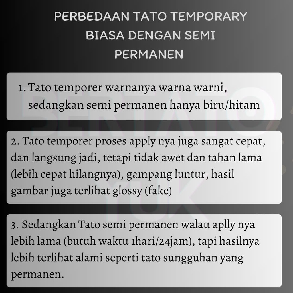 RB BERTATO- Stiker tato temporer anti air kode tulisan semi permanen / Stiker tato temporer semi