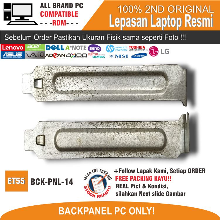 ET55  BCK-PNL-14 Tutup Casing Backdoor Pc Komputer Bracket Slot Cover Grill PCI Casing Case Komputer PC Model-2