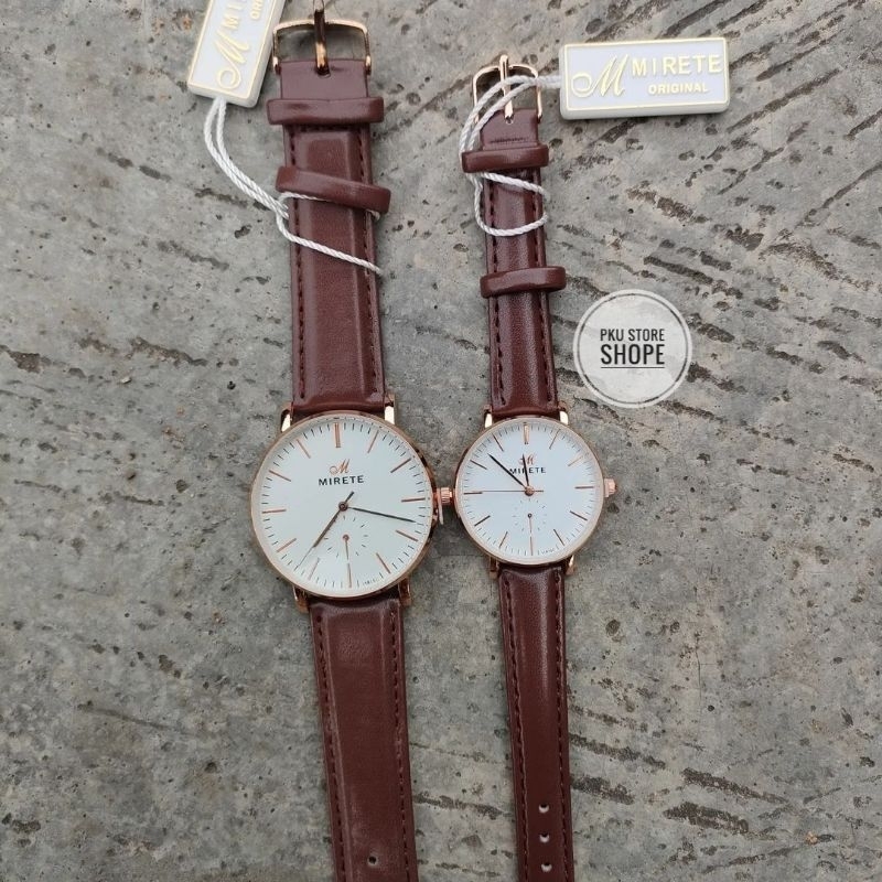 Jam TANGAN COUPLE TALI KULIT Mirete Original Tahan Air | Jam Tangan Pria Dan Wanita Analog Bestsellert MEWAH ELEGAN Sporty Bisa Beli Satuan | Jam Tangan Cowok | Jam Tangan Cewek Strap Kulit MURAH berkualitas Dijamin Sesuai Foto Realpict