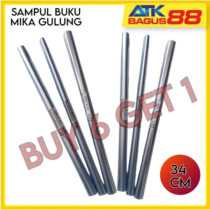 

Buy 6 Get 1 Sampul Buku Mika Guling 34x300Cm/Sampul Buku Mika/Sampul Buku