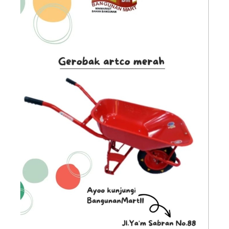 GEROBAK ARTCO MERAH &amp; HIJAU / GEROBAK SORONG / gerobak dorong