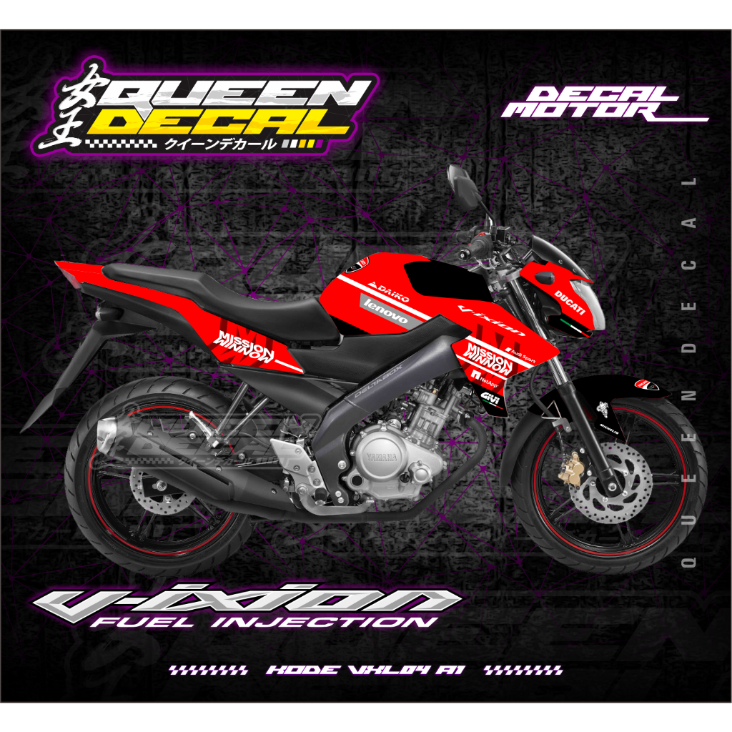 Decal Fullbody Vixion Lightning / Striping Decal Vixion Lightning Injection 2012 / Stiker Motor Vixi