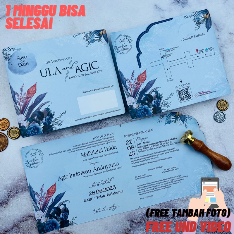 Undangan Pernikahan Murah, Bagus, Lucu, Aesthetic | GRATIS UND VIDEO & WEBSITE* Samara SM 05