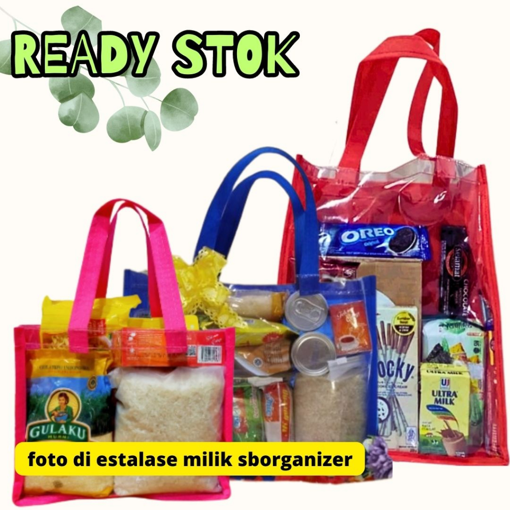 32x10x25 Tas kain spounbond mika, tas kain sponbond goodie bag, totebag , paket sembako murah , tas 