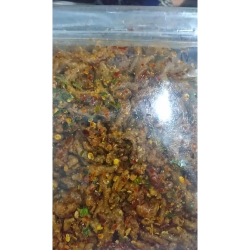 

usus ayam crispy pedas daun jeruk 1000 gram