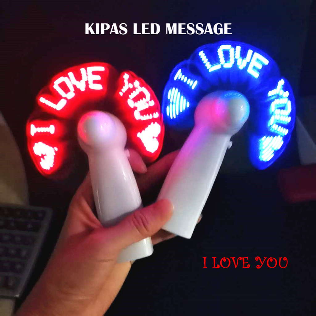 Kipas Angin Led I Love You Murah Biru Kipas mini Fan Kipaa Angin Portable
