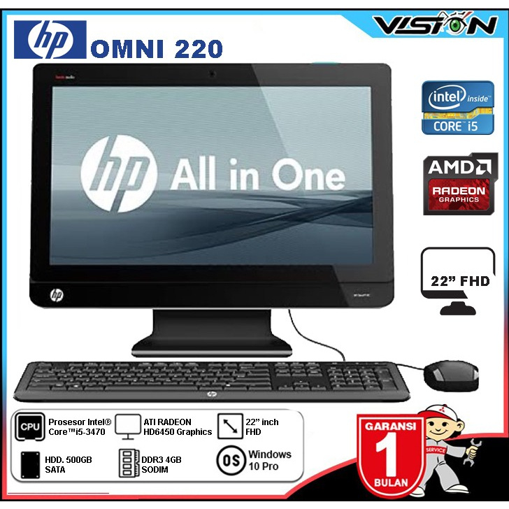 PC All In One HP Omni 220 Core i5-2400 | RADEON 7450 | 4GB/500GB | 22"