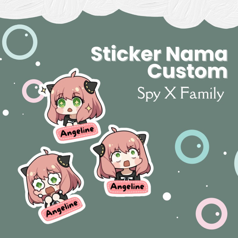 

ANIME SPY X FAMILY Sticker nama custom Waterproof