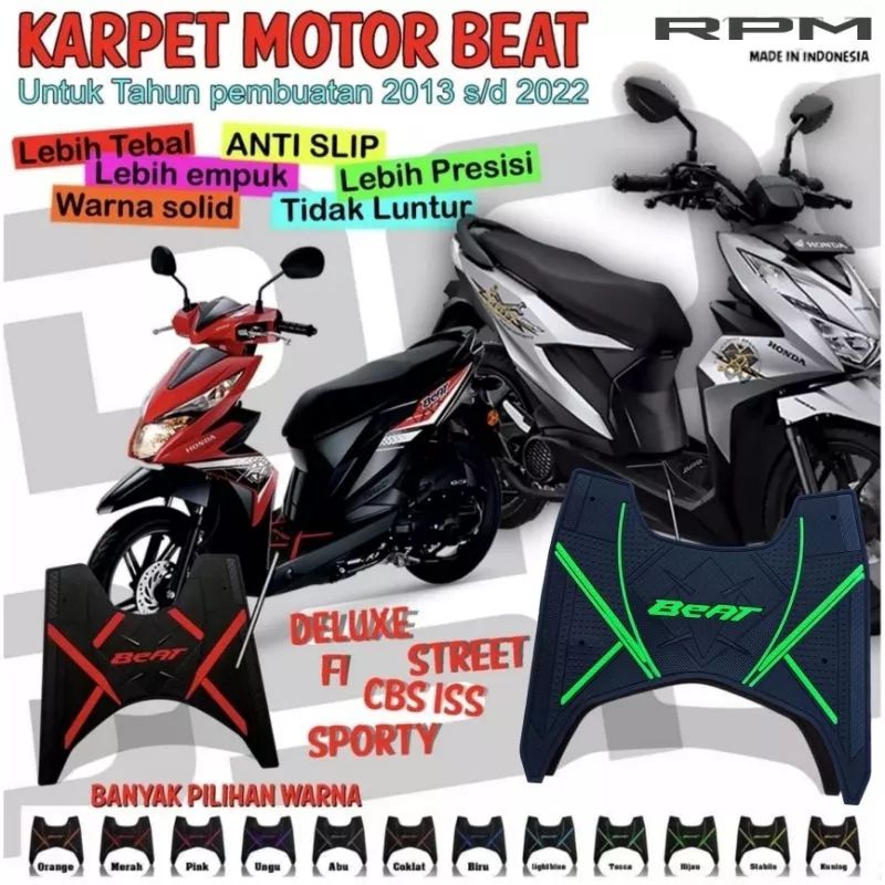 Karpet Motor Beat Deluxe Bahan Karet Premium Aksesoris Motor Beat Setreet Variasi Motor Beat