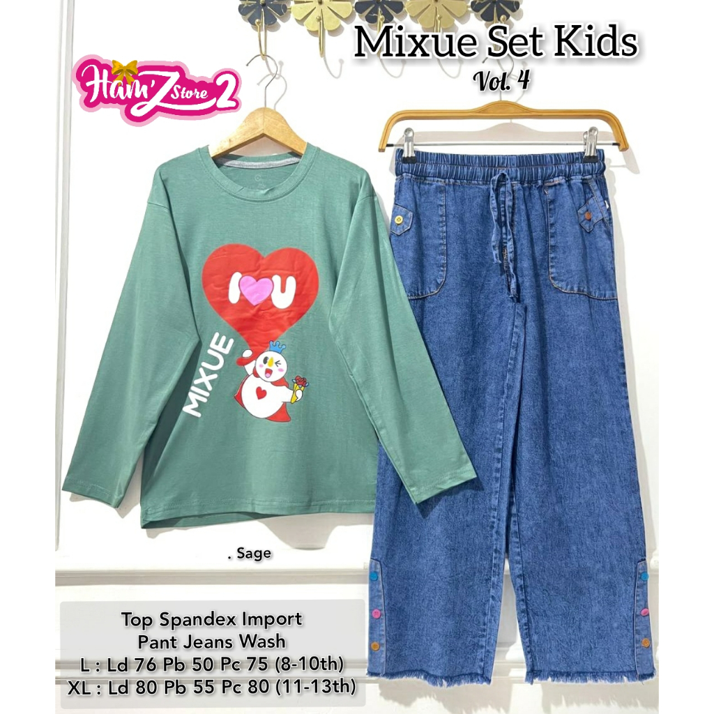 Set Mixue Vol.4 Blouse Atasan Celana Setelan Baju Anak Dress Maxy Remaja Kids Baby Girl Busana Maxi 