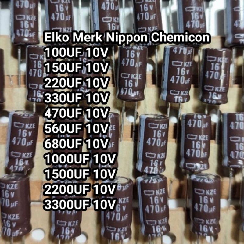 Elko elko 10V 100UF 150UF 220UF 330UF 470UF 560UF 680UF 1000UF 1500UF 2200UF 3300UF kapasitor capasi