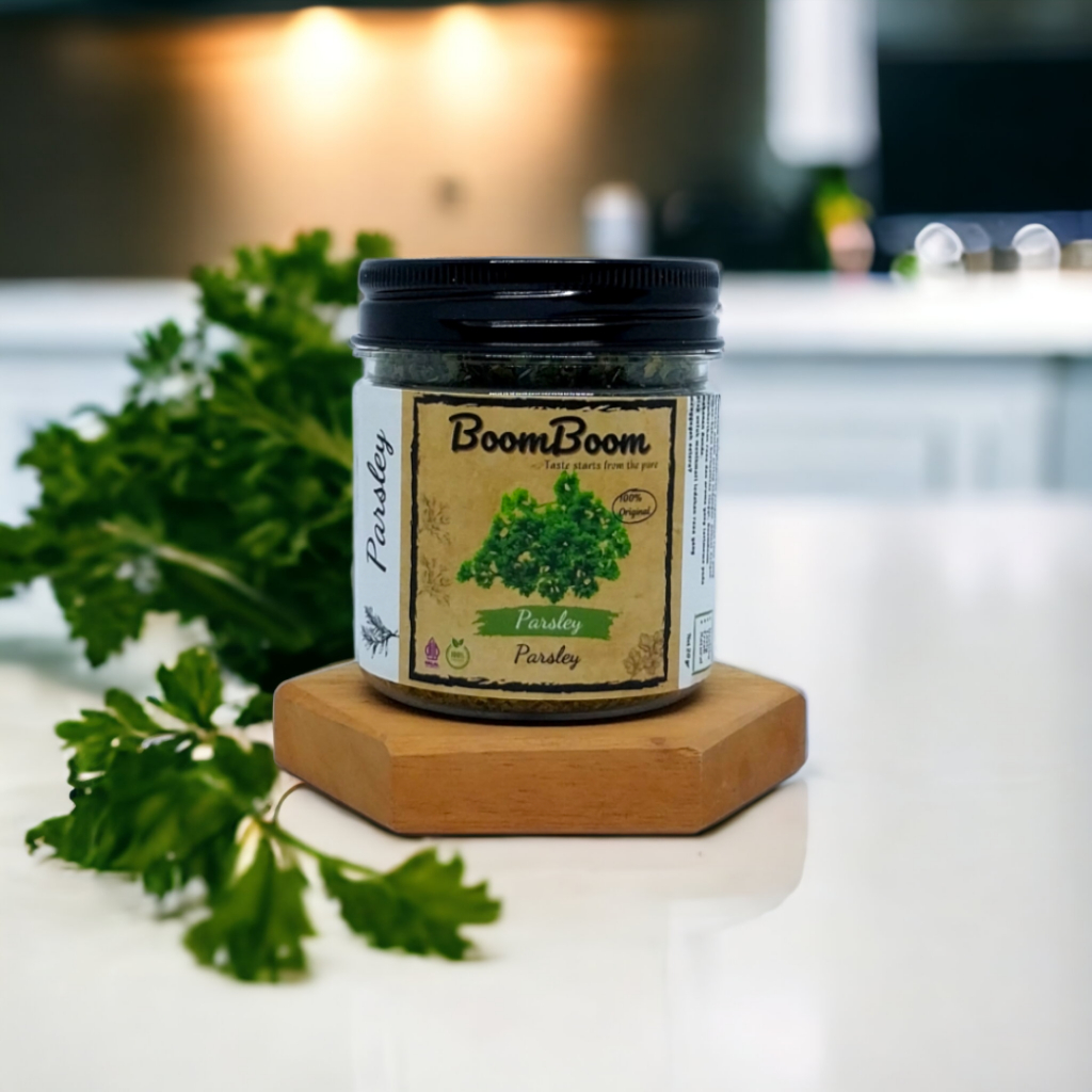 

BoomBoom Daun Parsley Peterselli Kering Dried Parsley Flakes Leaves Murni 100% Premium Organic Italian Herbs Bumbu Italia