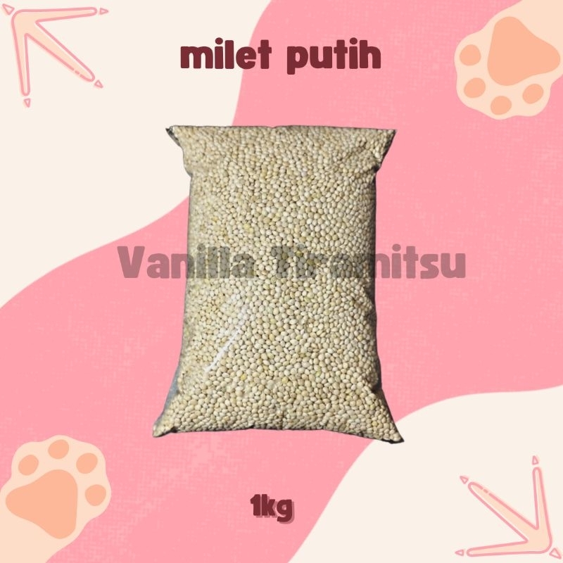 Milet Putih 1kg Milet Kiloan Milet Putih Kiloan Pakan Lovebird