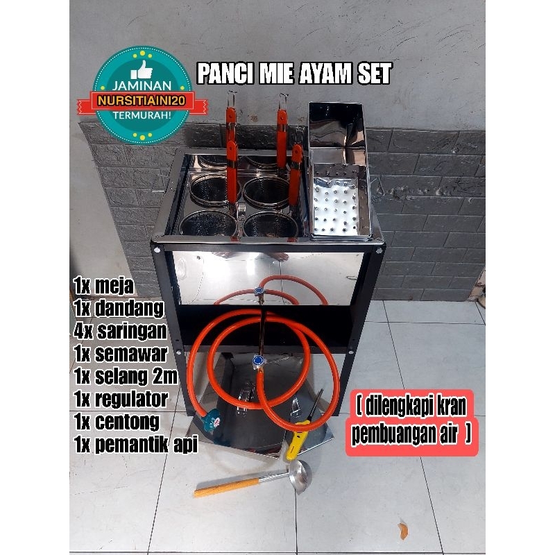 PANCI MIE AYAM 4 LUBANG SET LENGKAP - DANDANG MIE AYAM - TONG MIE AYAM