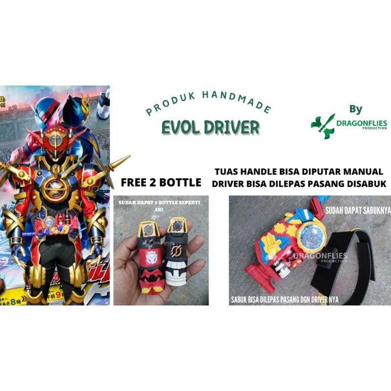 DX EVOL DRIVER ALAT BERUBAH KAMEN RIDER EVOL HANDMADE BAHAN BUSA HATI KEREN