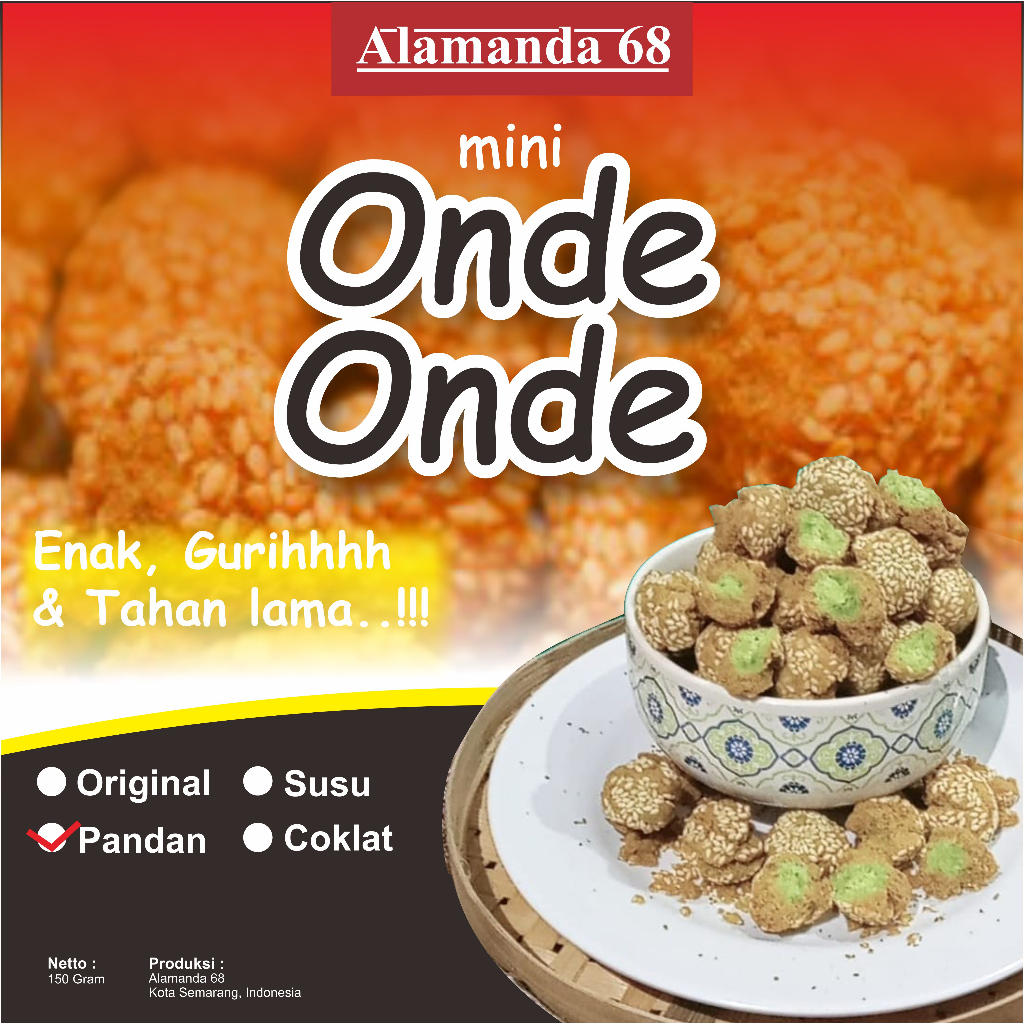 

Murahhh!!!! Onde Onde Rasa Pandan Enak Gurih - 250 Gram