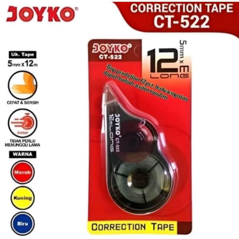 

Correction Tape Tip X Kertas Roll 12 meter Joyko CT-522