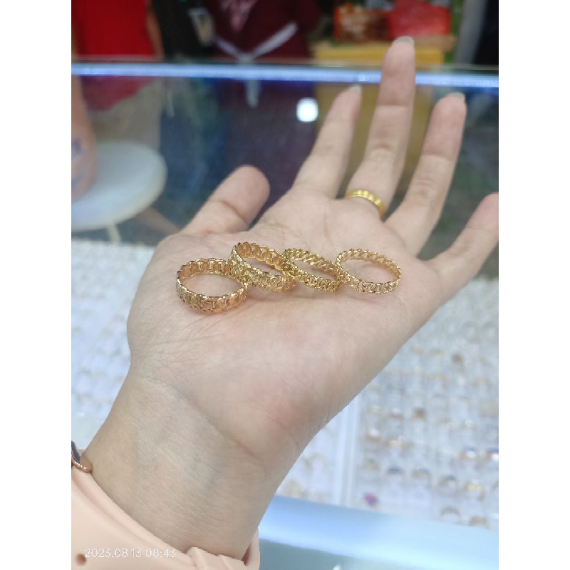 cincin  sisik naga cincin stengah rantai cincin simple mas 8k rosegold