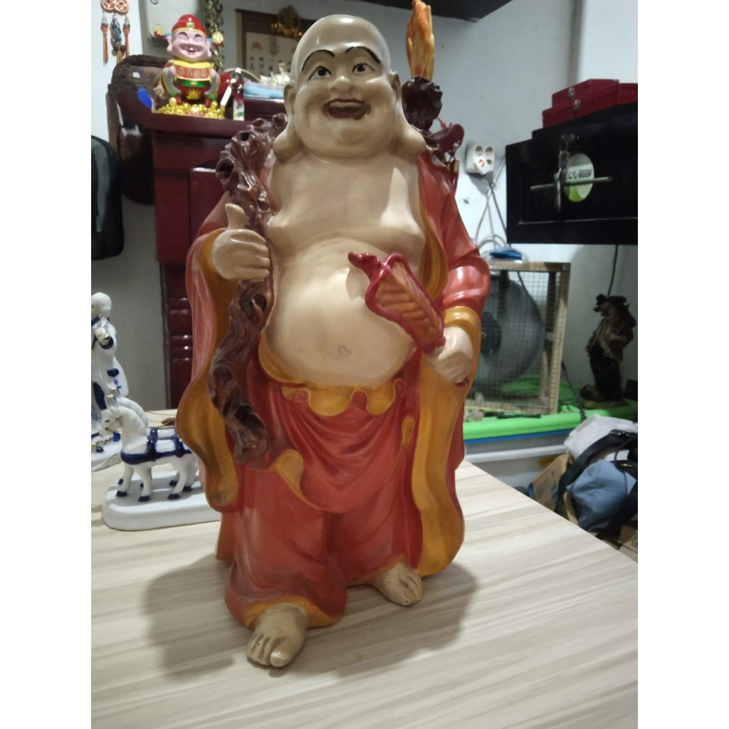 Patung Budha Julai Matreya Berdiri Keramik Kuno Jadul Antik