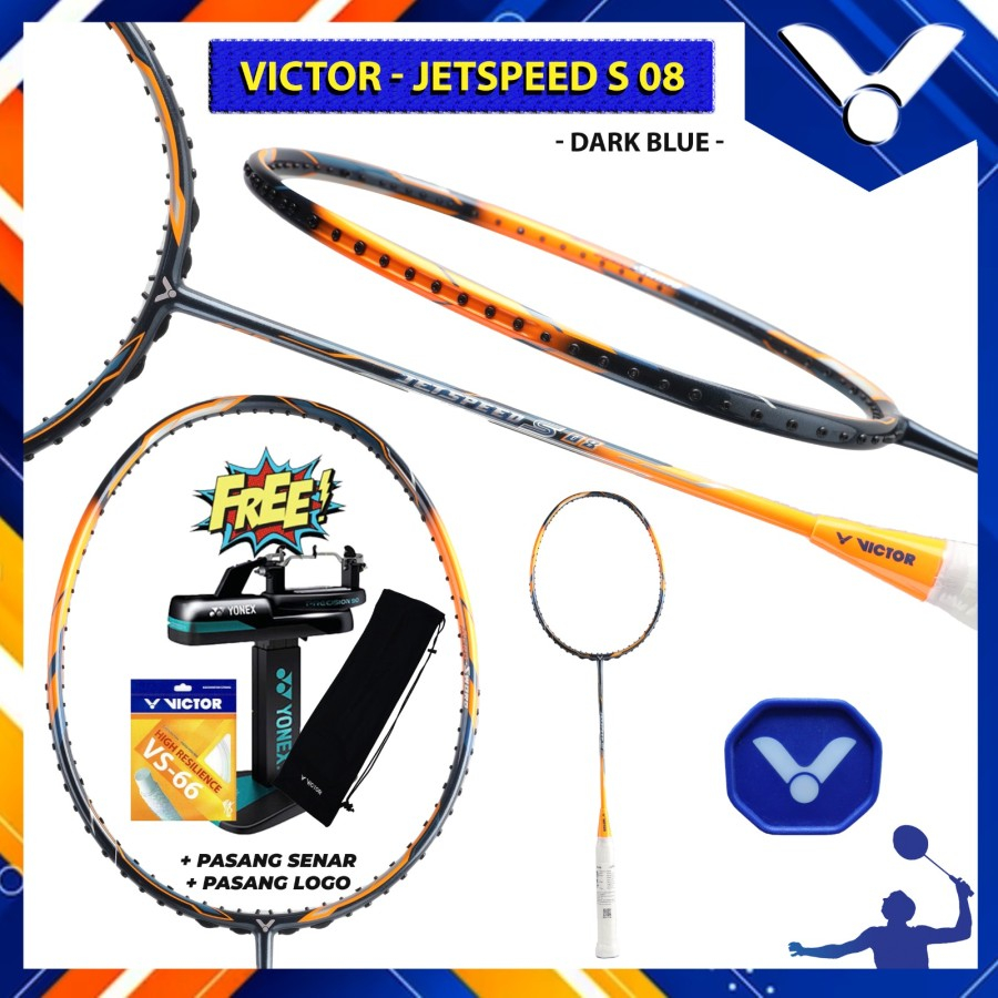 Raket Badminton Original Victor Jetspeed S08 S 08 JS08 JS-08 NC