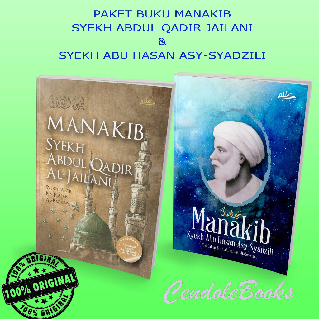 Paket Buku Manakib Syekh Abdul Qadir Al-Jailani & Syekh Abu Hasan Asy-Syadzili