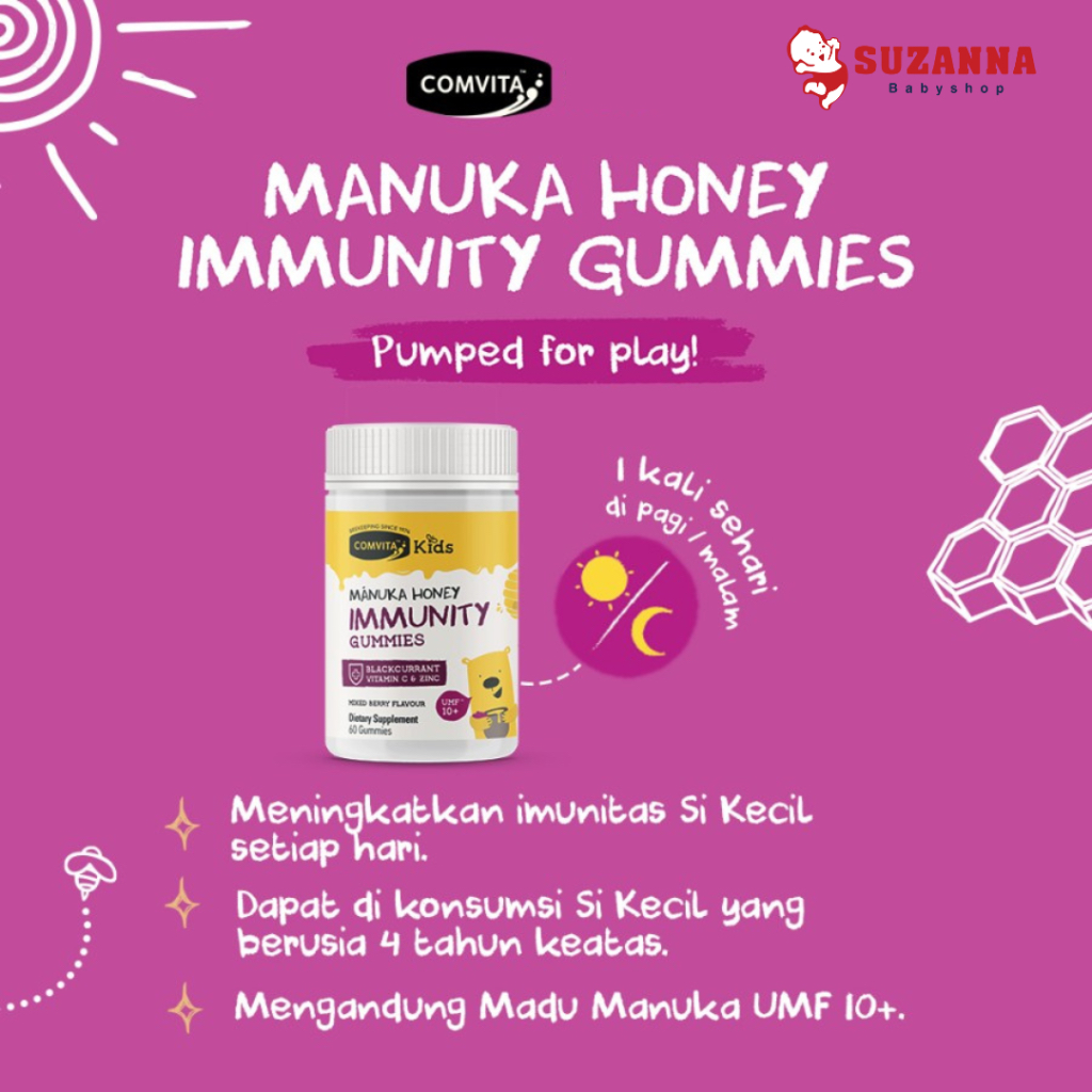 

Comvita KIDS Manuka Honey Immunity Gummies UMF10+ / Permen Madu Anak UMF 10+
