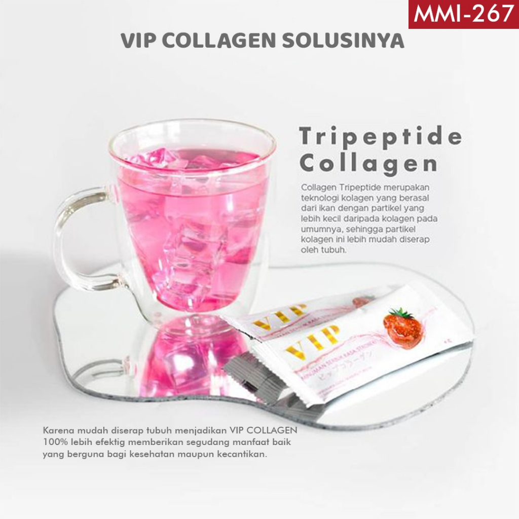 [10]VIP COLLAGEN drink minuman kolagen perisa strawberry anti agging/VIP Minuman Kolagen Premium VIP