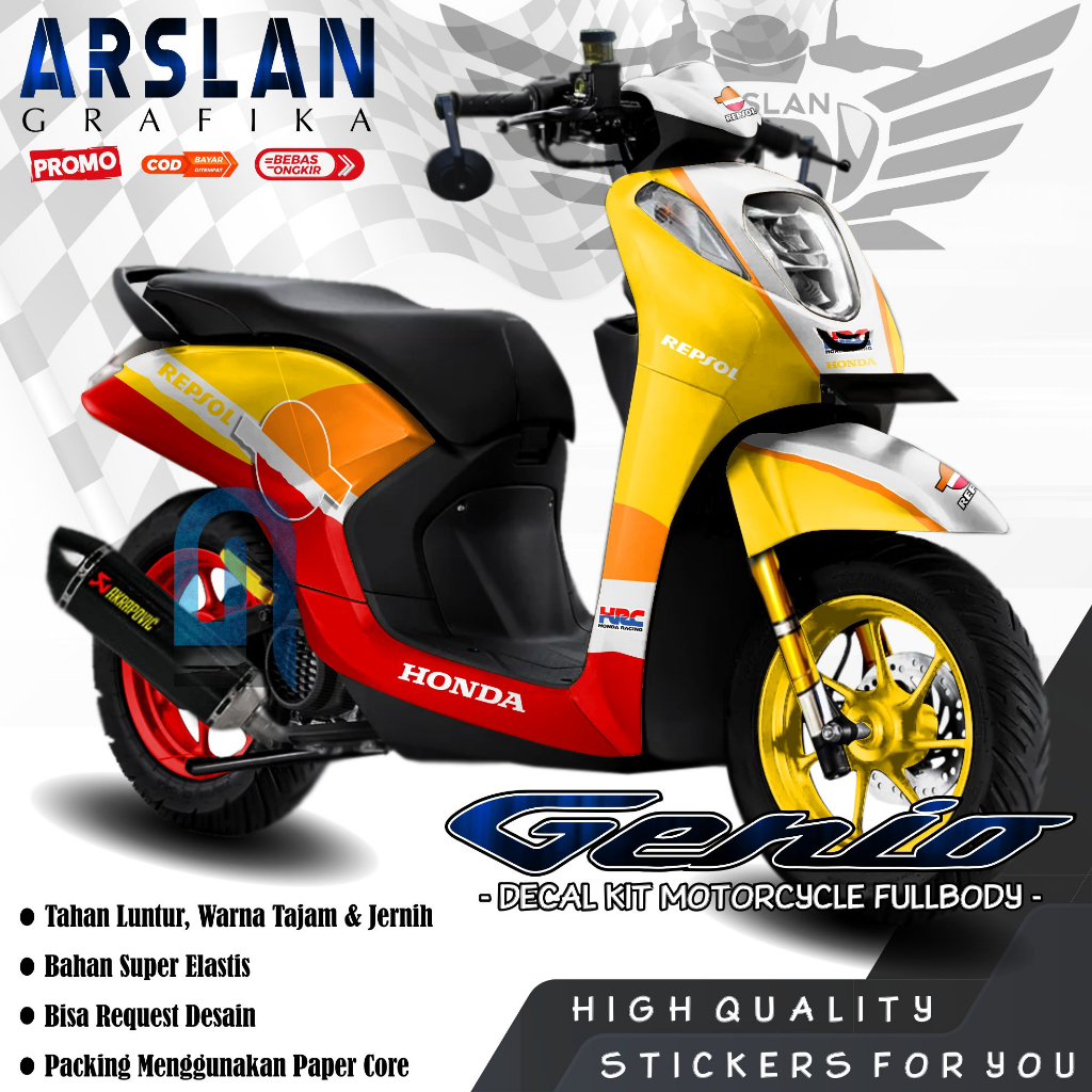 TERBARU Decal GENIO REPSOL NSR Full Body Stiker GENIO REPSOL NSR Full Body Motif Spesial REPSOL NSR