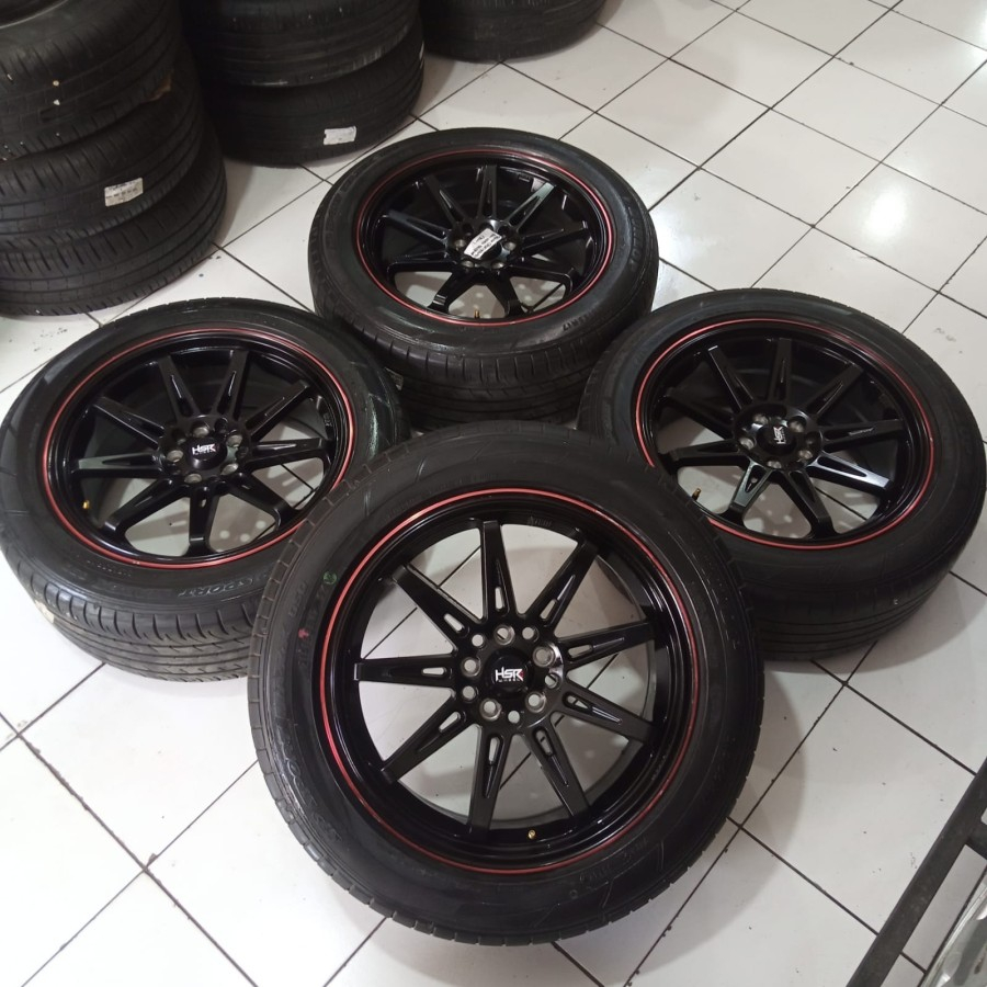 Velg Mobil Racing Seken Ring 17 HSR TIKALA Velg R17 Bekas Paket Ban Dunlop Cocok Untuk Innova Terios