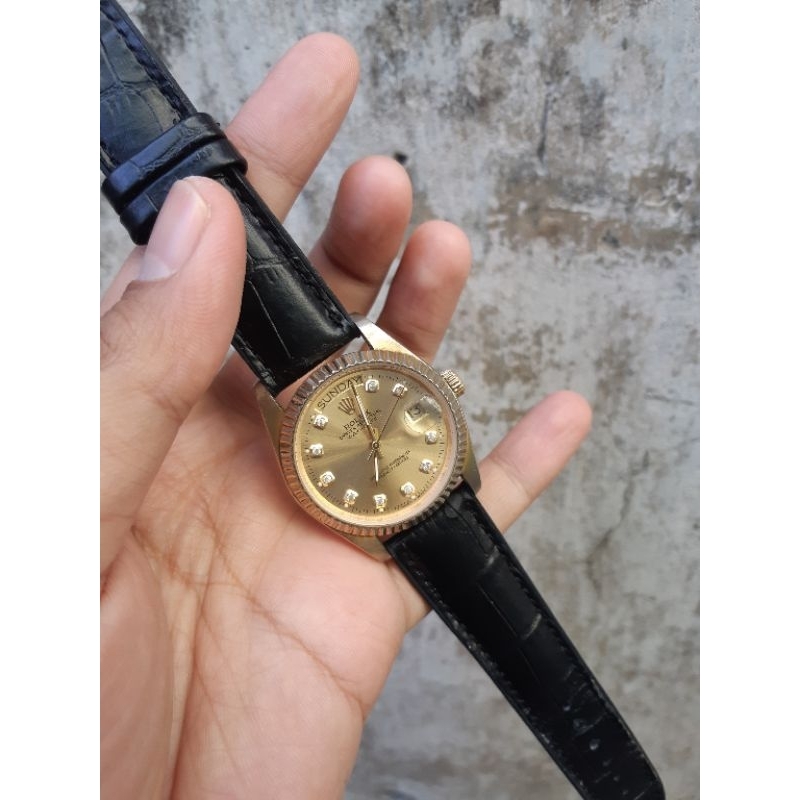 Jam Tangan Pria Automatic Rolex President Stainless Mulus Normal Murah Lawas Jadul Akurat