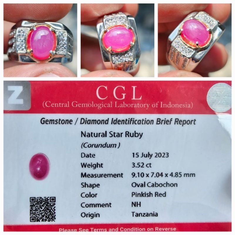 Natural Ruby No Heat Tanzania Memo 3.52 crt