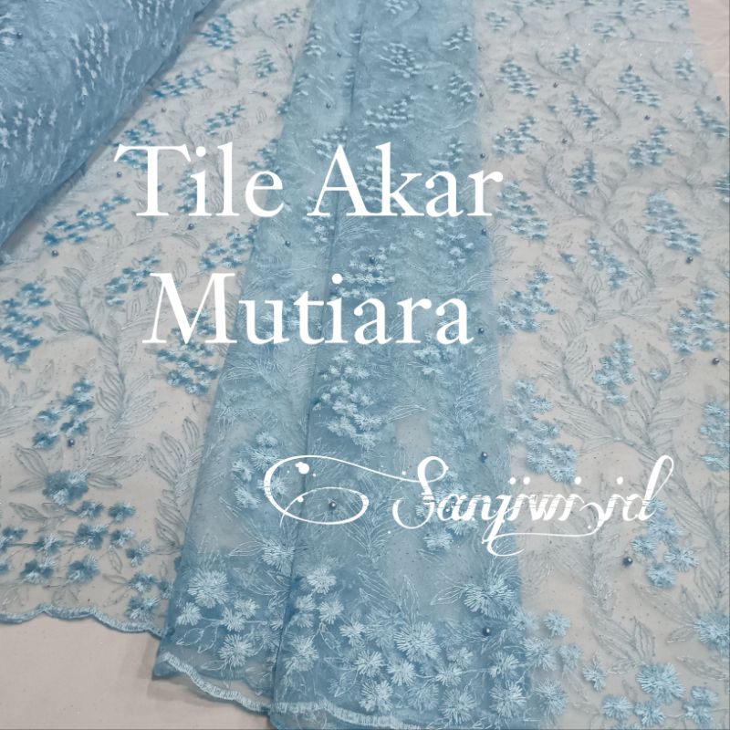 PROMO  kain Tile akar Mutiara gliter/ Bahan brokat gliter mutiara/ Motif Random