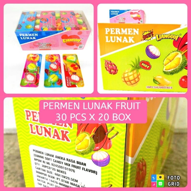 

Permen Cemilan Snack Gummy Gummi Yupi Jelly Lunak Buah Fruit Durian Mainan Anak Murah (isi 30 pcs)