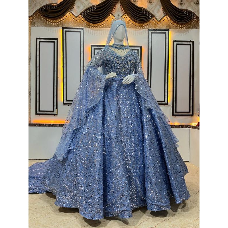 Sutrisno kebaya - Gaun Pengantin Bahan Sequin Gaun Pengantin Crinoline