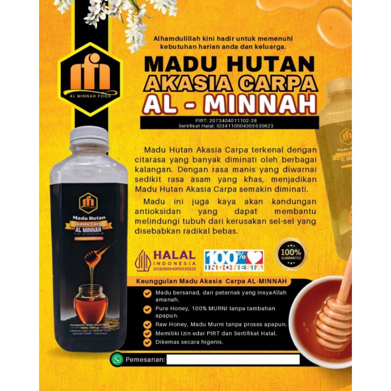 

Madu hutan akasia carpa 100% murni