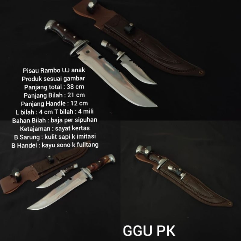 Pisau Camping Pisau Survival Outdoor Gunung Ramb0 Anak