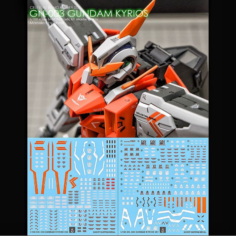 MG GUNDAM KYRIOS WATER DECAL GHOST CUSTOM DECAL